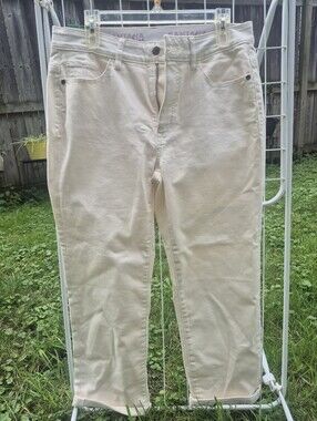 Santana Cream Cropped Straight-Leg Jeans